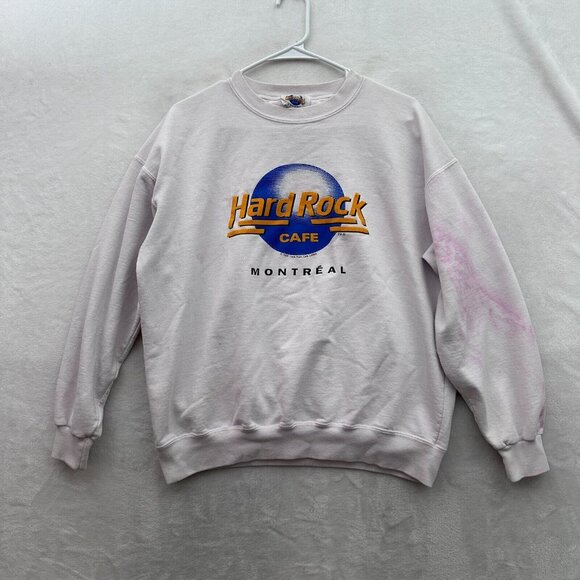 Hard Rock Cafe Other - Vintage Hard Rock Cafe Sweatshirt Mens M White Montreal Canada Pullover 80s